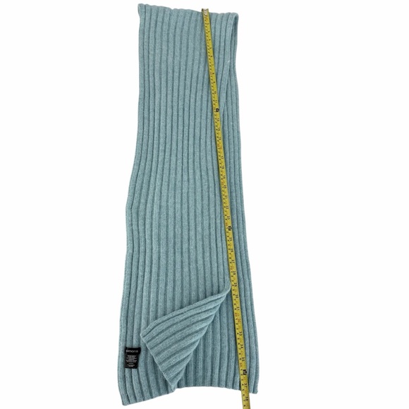 SIMONS light blue ribbed lambswool angora scarf one size - Picture 3 of 5